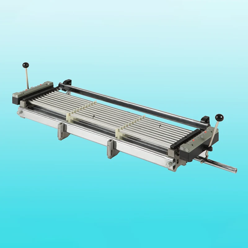 Qual é a estrutura de parada de urdidura para teares de pinças?