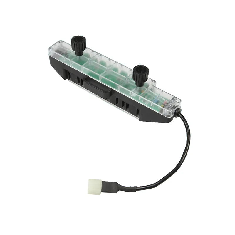 Caixas de parada de urdidura com display LED equipadas com plugue RIFA para teares